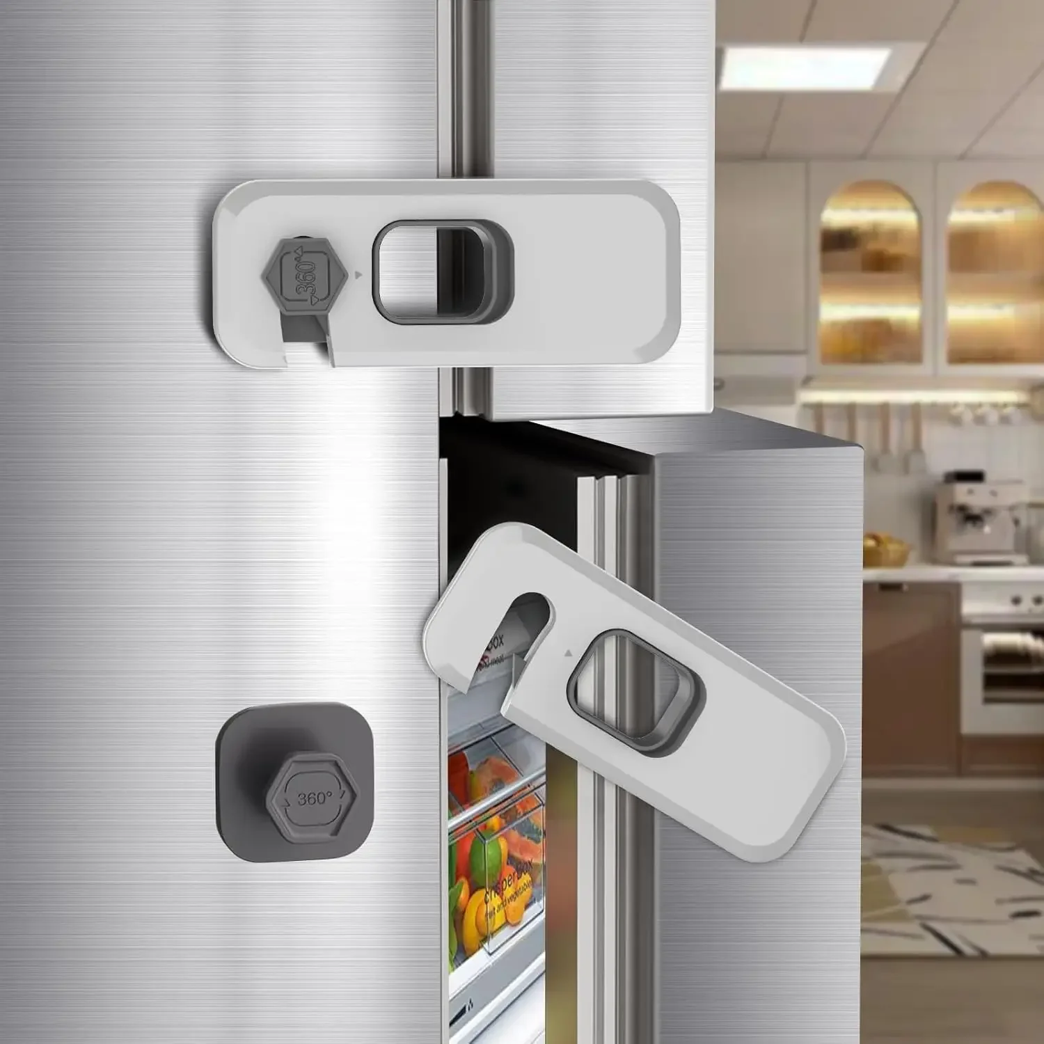 Fridge Locks with Adhesive, Childproof Cabinet & Drawer Latch for Toddlers and Kids
Fridge Locks with Adhesive, Childproof Cabinet & Drawer Latch for Toddlers and Kids