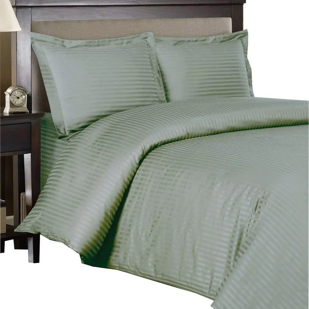 King Size Sage Stripe Duvet Cover Set with Down Alternative Comforter, 300 Thread Count, Cooling & Breathable 4PC Bedding
King Size Sage Stripe Duvet Cover Set with Down Alternative Comforter, 300 Thread Count, Cooling & Breathable 4PC Bedding