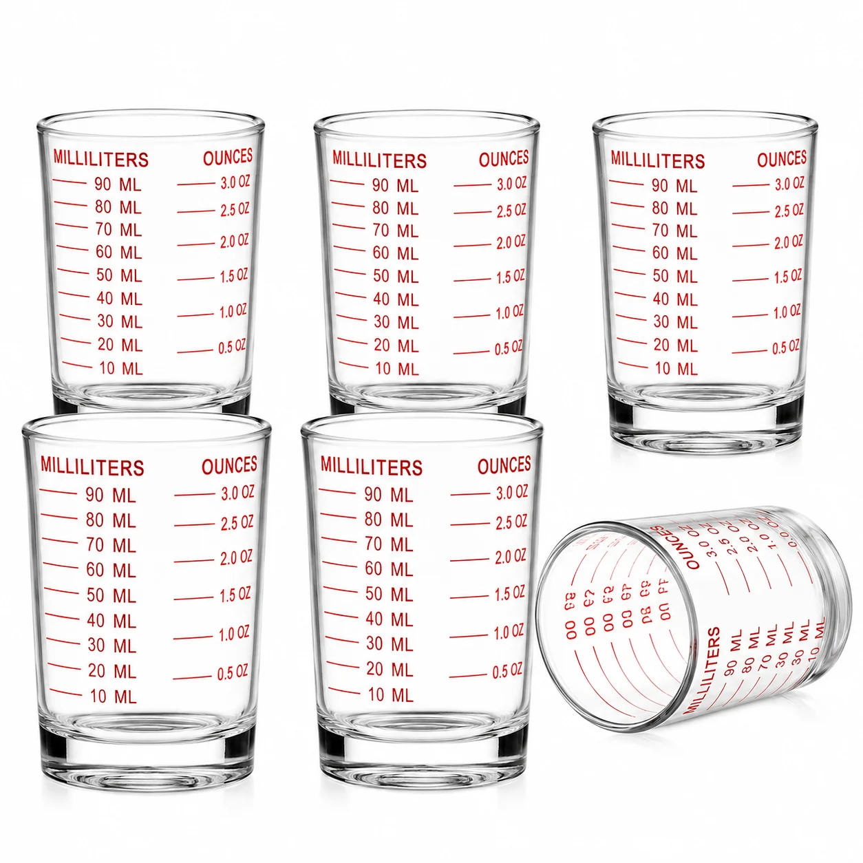 6 Pack Mini Measuring Glass Cups, 90ml Clear Glass Espresso Shot Cups with Printed Milliliter , Small Coffee Cups for Espresso
6 Pack Mini Measuring Glass Cups, 90ml Clear Glass Espresso Shot Cups with Printed Milliliter , Small Coffee Cups for Espresso