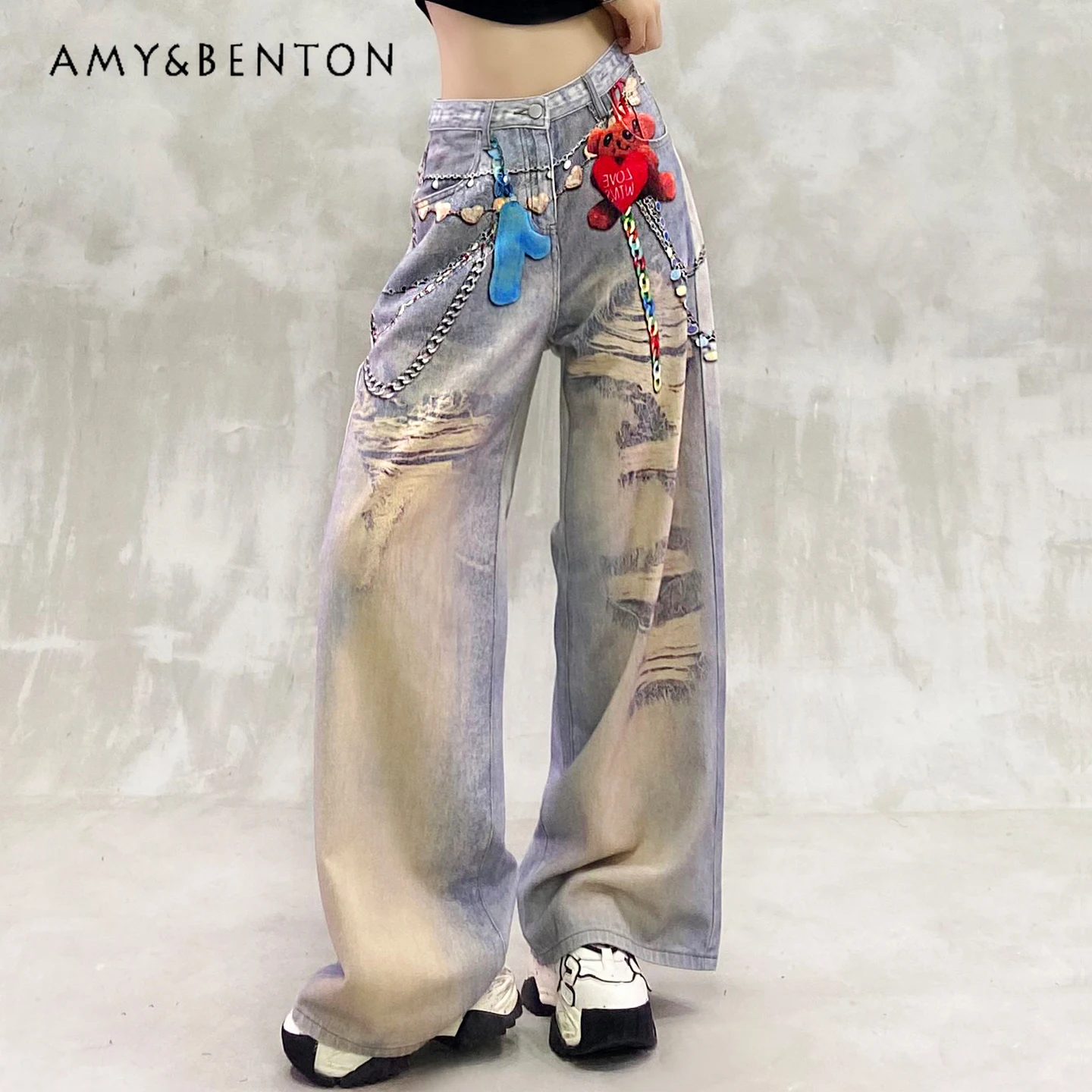 2025 Summer New Women's Stylish Printed Design Casual Jeans High Waist Loose Slimming Versatile Straight Wide-Leg Pants
2025 Summer New Women's Stylish Printed Design Casual Jeans High Waist Loose Slimming Versatile Straight Wide-Leg Pants