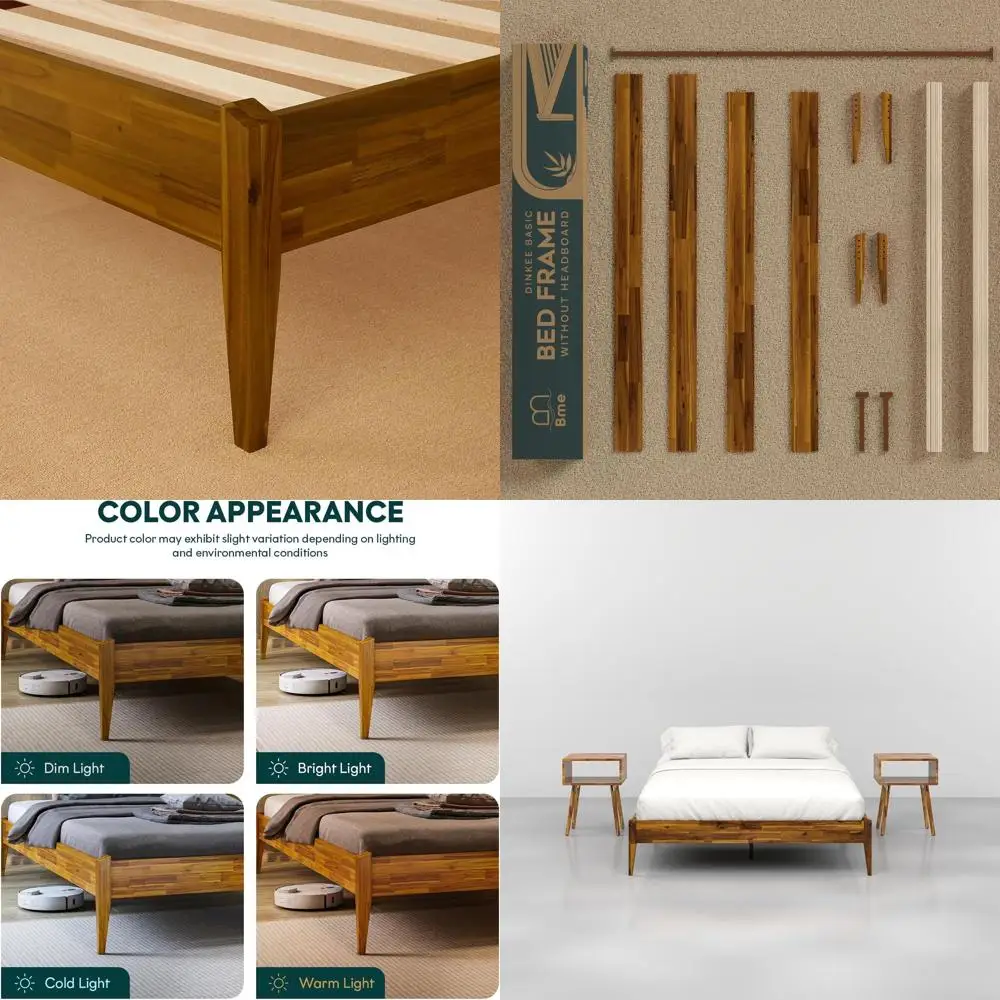 15 Inch High Wooden Queen Bed, Minimalist Style, Japanese Joinery, Durable Slats, No Box Spring Needed
15 Inch High Wooden Queen Bed, Minimalist Style, Japanese Joinery, Durable Slats, No Box Spring Needed