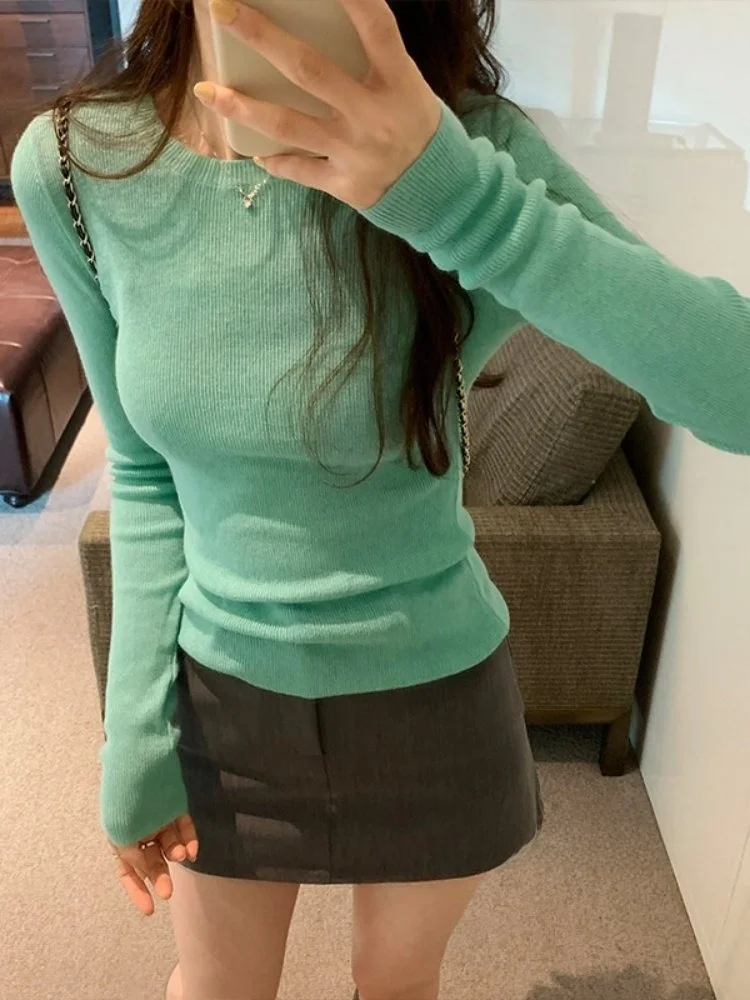 Mint een Slim Fit round Ne Long Sve Knitted Sweater Women Early Spring Soft Cozy Base Layer irt Gentle Top
Mint een Slim Fit round Ne Long Sve Knitted Sweater Women Early Spring Soft Cozy Base Layer irt Gentle Top