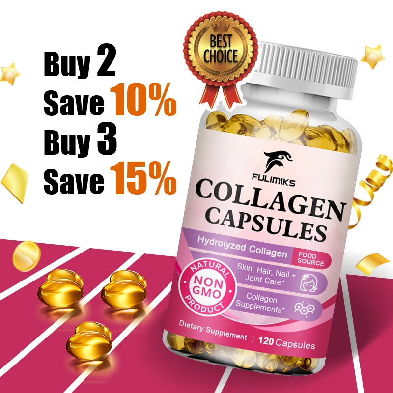 FULIMIKS Multi Collagen Capsules, with Biotin, Supports Anti-Aging, Skin Hydration, Joint Comfort & Healthy Hair Nails for Women
FULIMIKS Multi Collagen Capsules, with Biotin, Supports Anti-Aging, Skin Hydration, Joint Comfort & Healthy Hair Nails for Women