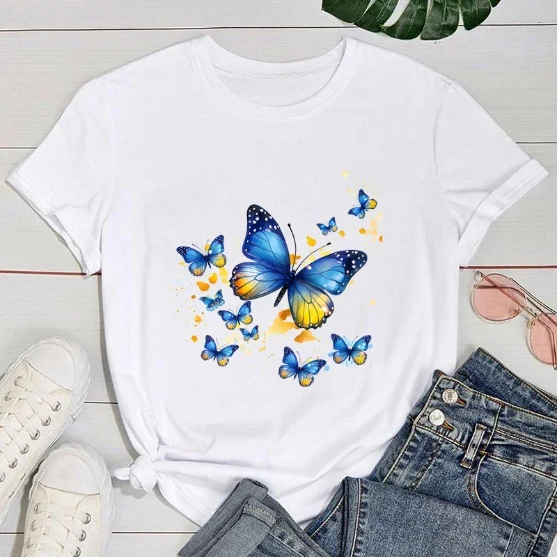 Fashion Women T-shirt Hot Butterfly Print Short Sleeve T Shirt Harajuku Summer Casual Loose Round Neck Unisex Clothes Top Y2k
Fashion Women T-shirt Hot Butterfly Print Short Sleeve T Shirt Harajuku Summer Casual Loose Round Neck Unisex Clothes Top Y2k