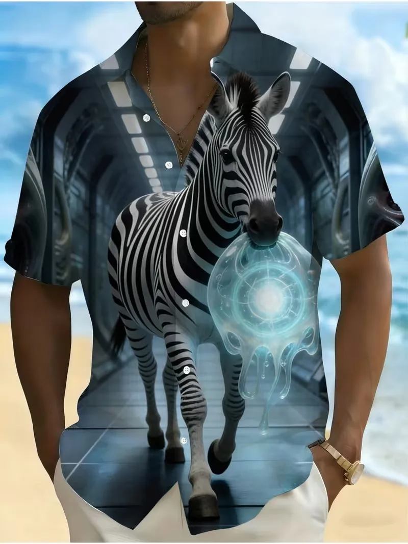 Men's 3D Zebra Tropical Leaf Print Hawaiian Shirt Casual Short Sleeve Button Down Shirt Summer Beach Vacation Aloha Shirts Top
Men's 3D Zebra Tropical Leaf Print Hawaiian Shirt Casual Short Sleeve Button Down Shirt Summer Beach Vacation Aloha Shirts Top