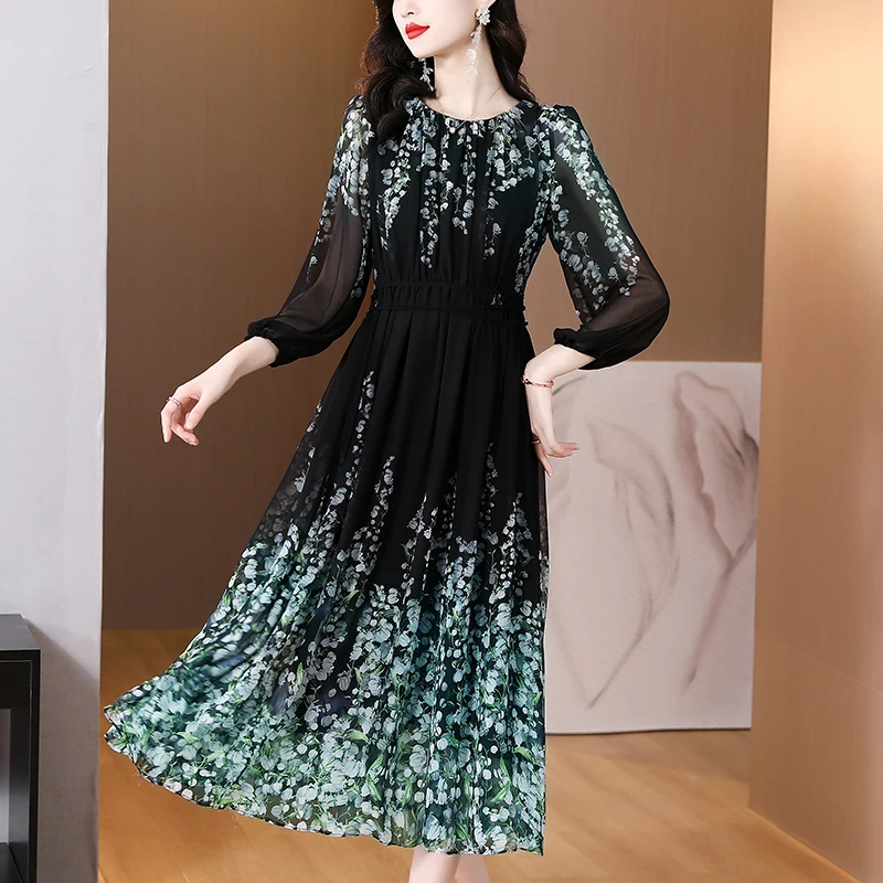 2024 Floral Silk Elegant and Pretty Women's Dresses Korean Elegant Luxury Prom Dresses Summer Korean Style One-piece Long Dress
2024 Floral Silk Elegant and Pretty Women's Dresses Korean Elegant Luxury Prom Dresses Summer Korean Style One-piece Long Dress