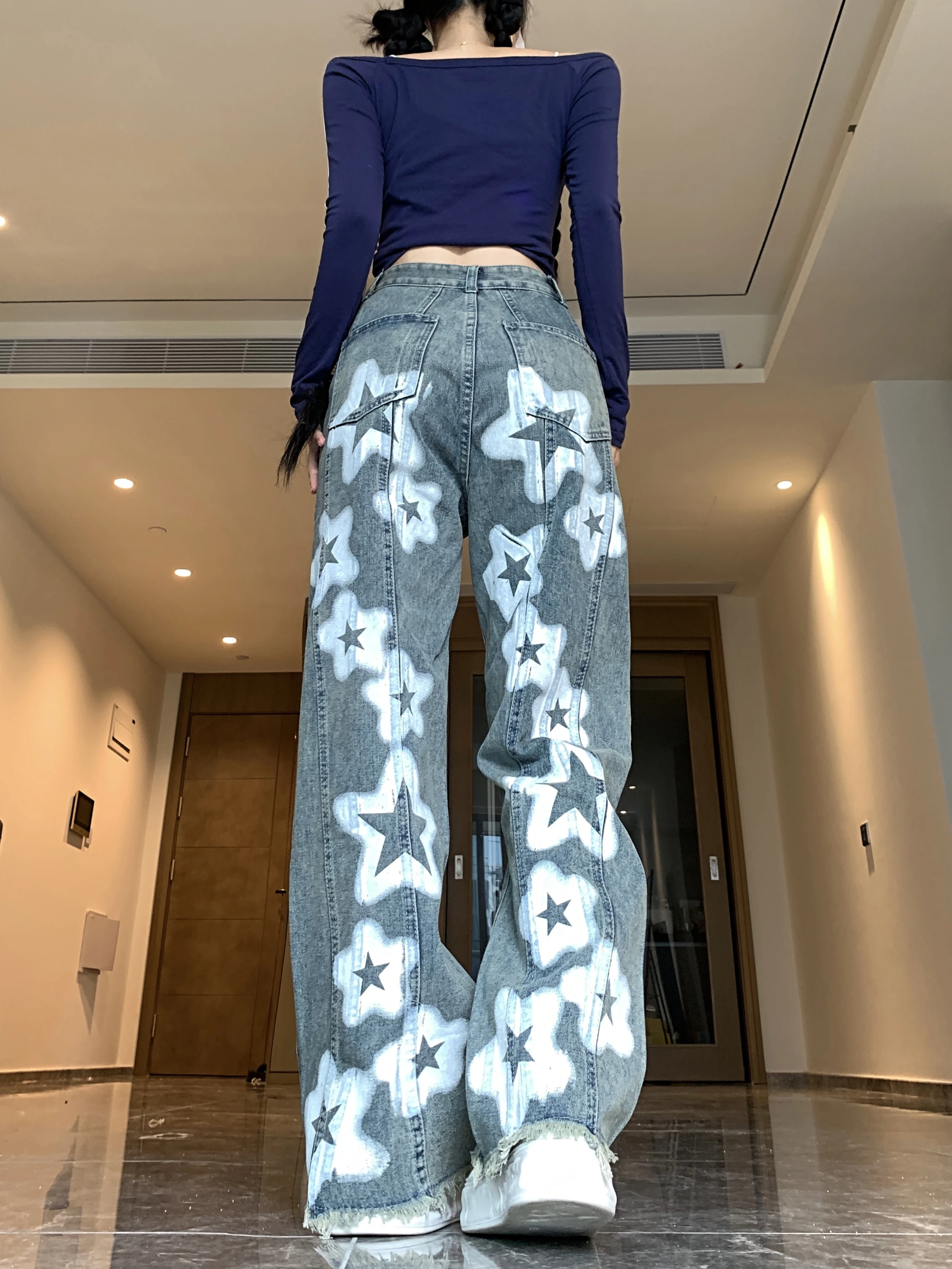 Women's Blue Star Jeans Cargo Baggy Y2K Japanese Harajuku Streetwear Fashion Aesthetic Vintage Jeans Pants Y2K Clothing 2025
Women's Blue Star Jeans Cargo Baggy Y2K Japanese Harajuku Streetwear Fashion Aesthetic Vintage Jeans Pants Y2K Clothing 2025