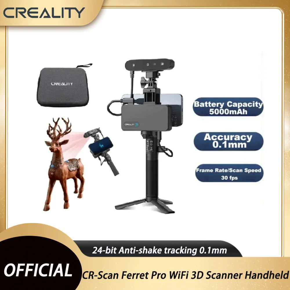 Creality CR-Scan Ferret Pro WiFi 3D Scanner Handheld 24-bit Anti-shake tracking 0.1mmAccuracy Wireless Scanning for iOS Android
Creality CR-Scan Ferret Pro WiFi 3D Scanner Handheld 24-bit Anti-shake tracking 0.1mmAccuracy Wireless Scanning for iOS Android