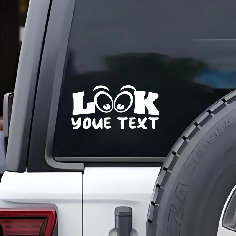 1 шт., индивидуальная наклейка с дизайном глаз LOOK (настраиваемая свой текст), белые водонепроницаемые виниловые наклейки для декора автомобиля
1 шт., индивидуальная наклейка с дизайном глаз LOOK (настраиваемая свой текст), белые водонепроницаемые виниловые наклейки для декора автомобиля