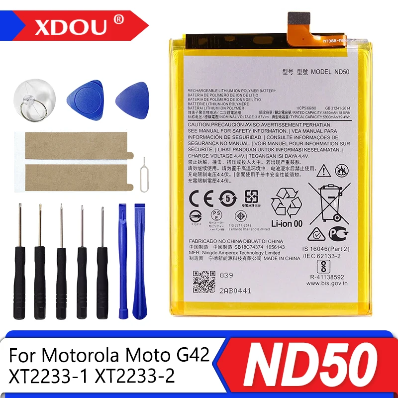Brand New ND50 4800mAh Battery For Motorola MOTO G42 XT2233-1 XT2233-2 phone Batteries
Brand New ND50 4800mAh Battery For Motorola MOTO G42 XT2233-1 XT2233-2 phone Batteries