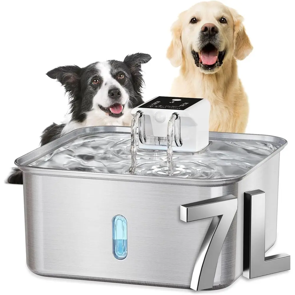Large 7L Stainless Steel Pet Water Fountain with Motion Sensor and Auto Dispenser for Cats and Dogs
Large 7L Stainless Steel Pet Water Fountain with Motion Sensor and Auto Dispenser for Cats and Dogs