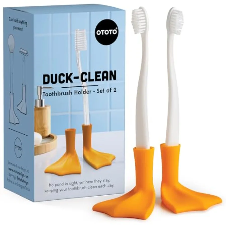 Держатель для зубных щеток Duck-Clean, 2 шт. - Органайзер для ванной в виде утиных лапок, забавные подарки для взрослых - Держатель для кистей для макияжа и
Держатель для зубных щеток Duck-Clean, 2 шт. - Органайзер для ванной в виде утиных лапок, забавные подарки для взрослых - Держатель для кистей для макияжа и