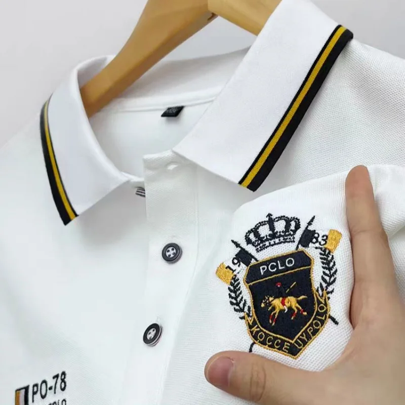 Luxury High End Quality Men's Polo Shirt Lapel T-Shirt Summer New Badge Horse Embroid Short Sleeve Business Trend Menswear Top
Luxury High End Quality Men's Polo Shirt Lapel T-Shirt Summer New Badge Horse Embroid Short Sleeve Business Trend Menswear Top