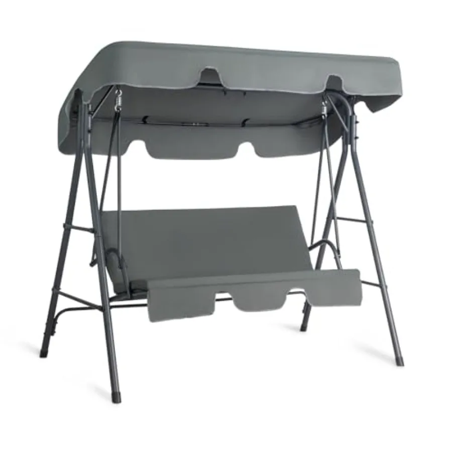Outdoor Porch Swing with Adjustable Canopy, Powder-Coated Steel Frame, Outdoor Patio Glider Swing with Heavy Duty Stand for Pat
Outdoor Porch Swing with Adjustable Canopy, Powder-Coated Steel Frame, Outdoor Patio Glider Swing with Heavy Duty Stand for Pat