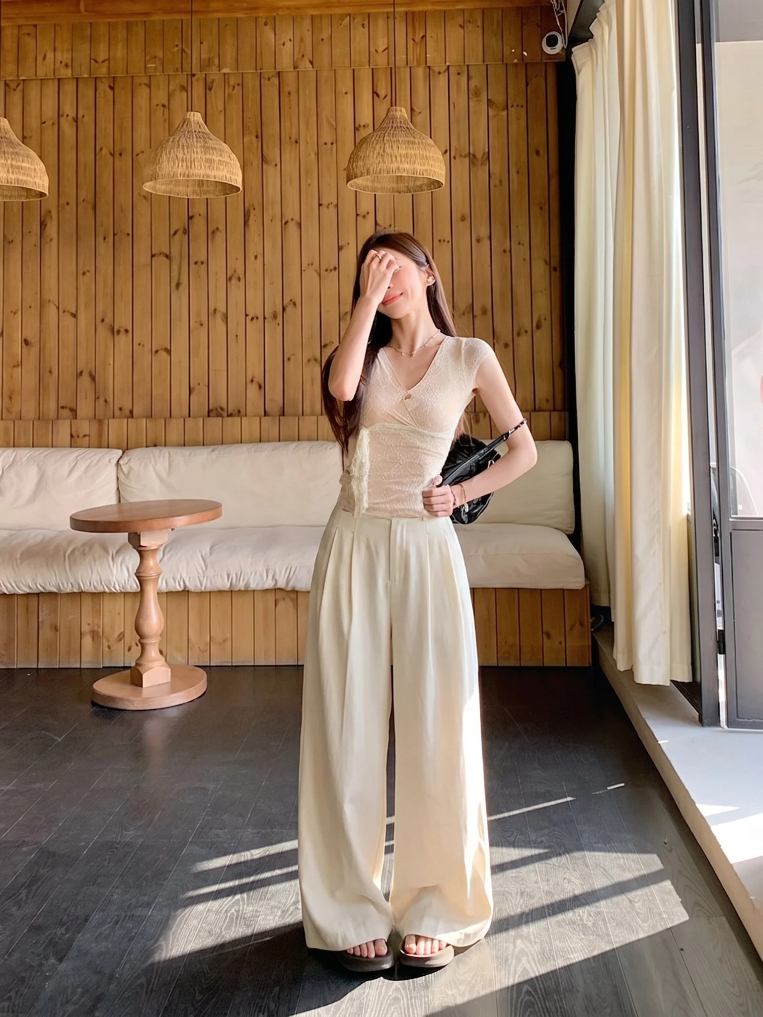 Summer New High Waist Wide Leg Pants Women's Casual Straight Cut Long Trousers Draping White Slimming Suit Pants
Summer New High Waist Wide Leg Pants Women's Casual Straight Cut Long Trousers Draping White Slimming Suit Pants