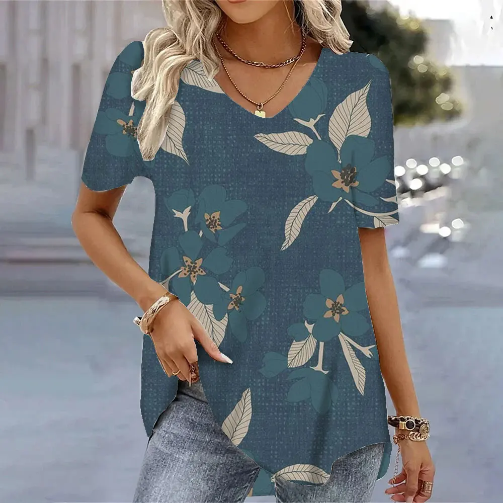 Women Summer V Neck Short Sleeve T shirt Loose Casual Feminina White T Shirts Female Plus Size Tops 3D Printing Tees T-Shirts 
Women Summer V Neck Short Sleeve T shirt Loose Casual Feminina White T Shirts Female Plus Size Tops 3D Printing Tees T-Shirts