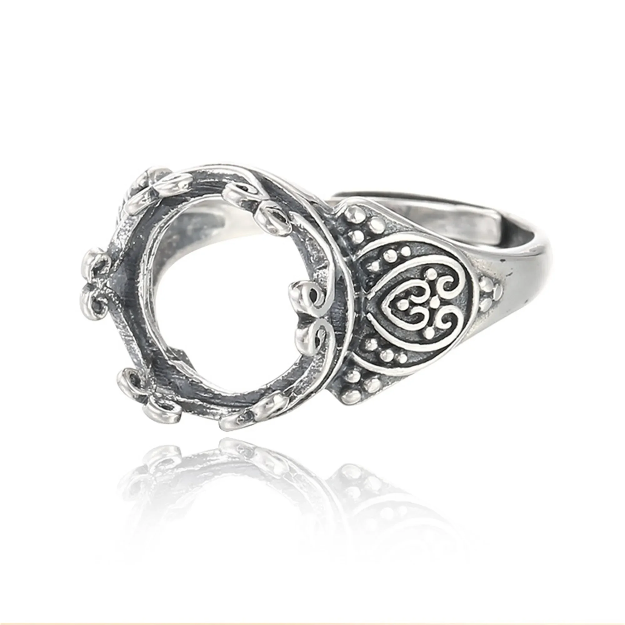 Ring Setting for 8x8mm/10x10mm/12x12mm Round Cabochons Adjustable Sterling Silver Antique Style Ring Blank
Ring Setting for 8x8mm/10x10mm/12x12mm Round Cabochons Adjustable Sterling Silver Antique Style Ring Blank