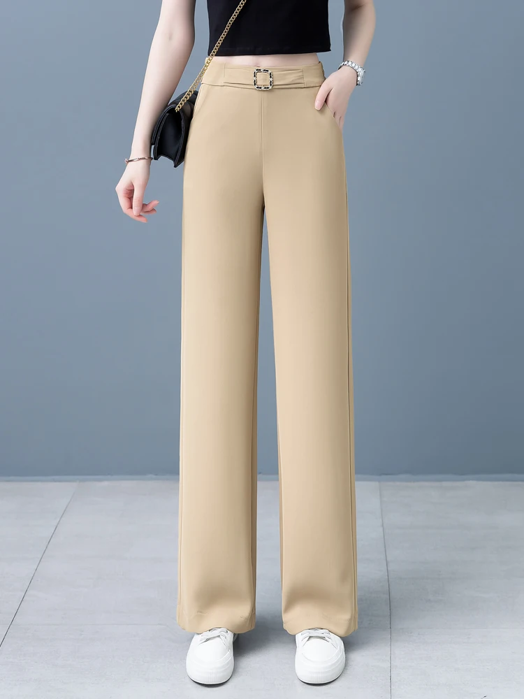 Ice Silk Wide Leg Pants Women's Summer Thin New Elastic High Waist Casual Suit Pants Loose Drape Straight Leg Pants
Ice Silk Wide Leg Pants Women's Summer Thin New Elastic High Waist Casual Suit Pants Loose Drape Straight Leg Pants