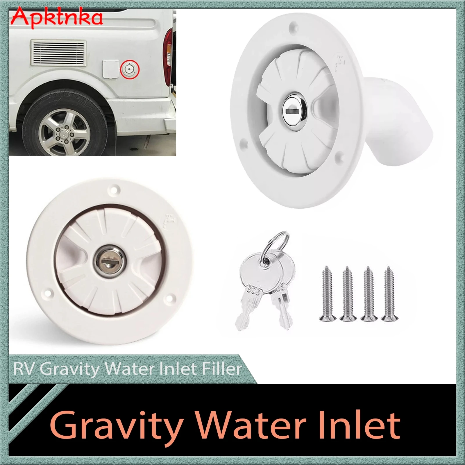Gravity Water Inlet with Lock Water Tank Filling Port Camper Waterway RV System Boat Camper Trailer White Caravan Accessories
Gravity Water Inlet with Lock Water Tank Filling Port Camper Waterway RV System Boat Camper Trailer White Caravan Accessories