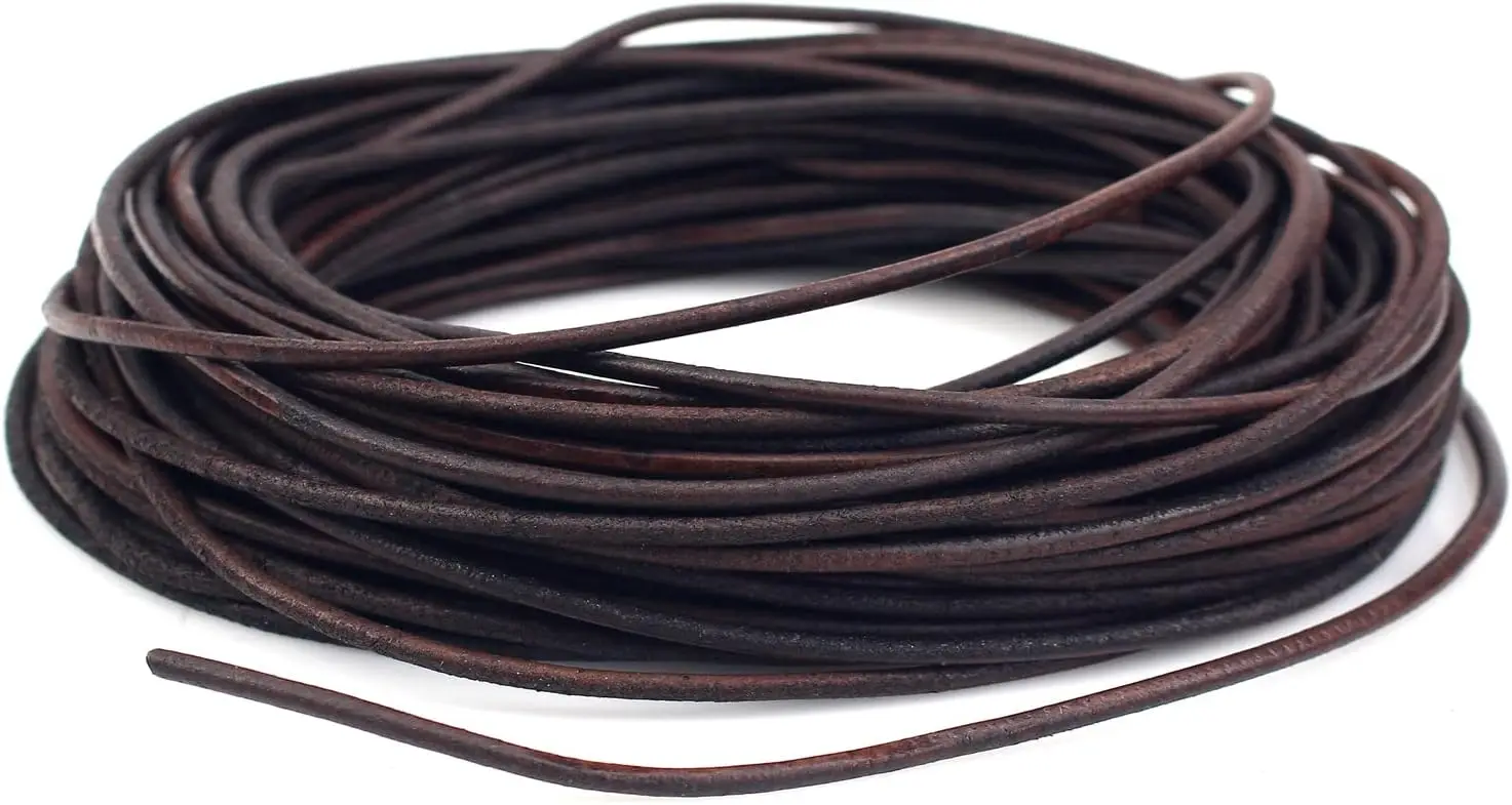 Genuine Leather Cord 2mm, Brown, for DIY Jewelry Bracelet Necklace Watch Band Leather Strap (20m)
Genuine Leather Cord 2mm, Brown, for DIY Jewelry Bracelet Necklace Watch Band Leather Strap (20m)