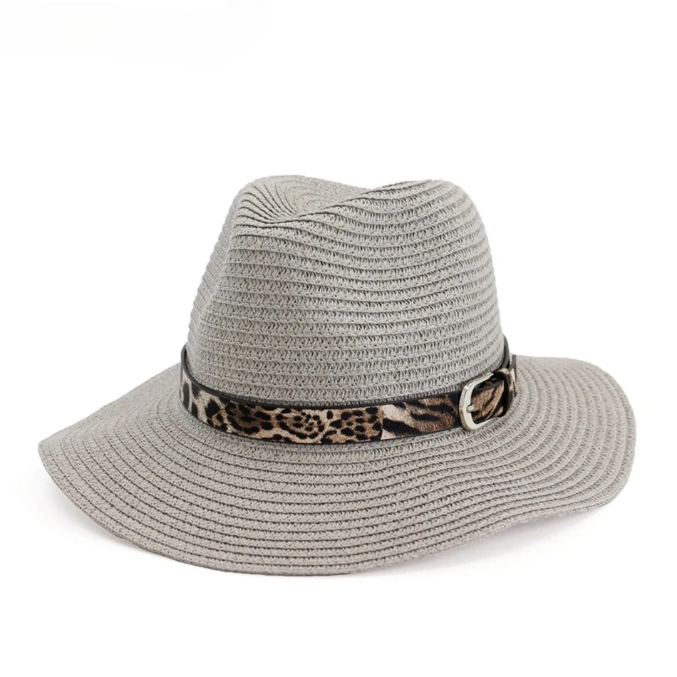 Gray Women Sun Hats Straw Beach Summer Hats with Leopard Belt Fashion Floppy Beige Straw Hat Female Ladies Jazz Hat Navy Black
Gray Women Sun Hats Straw Beach Summer Hats with Leopard Belt Fashion Floppy Beige Straw Hat Female Ladies Jazz Hat Navy Black