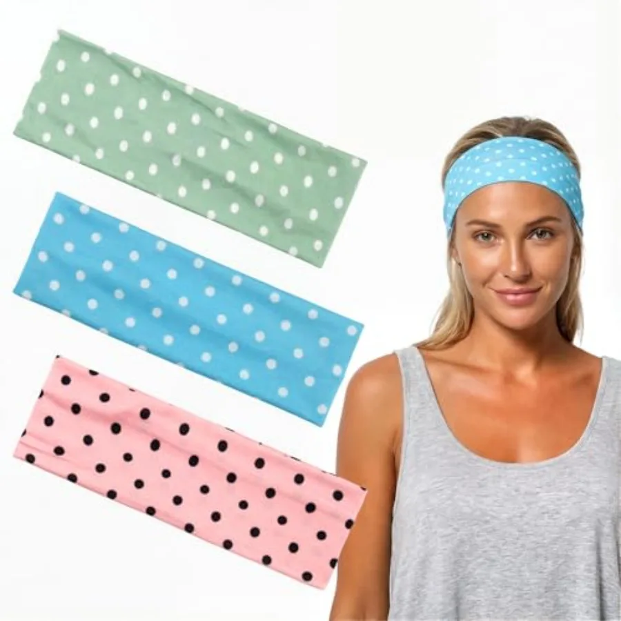 3 Pcs Fashion Polka Dot Headband for Women, Stretchy Soft Polka Dot Headbands, Non-Slip Hair Bands for Yoga Workout Daily Wear
3 Pcs Fashion Polka Dot Headband for Women, Stretchy Soft Polka Dot Headbands, Non-Slip Hair Bands for Yoga Workout Daily Wear