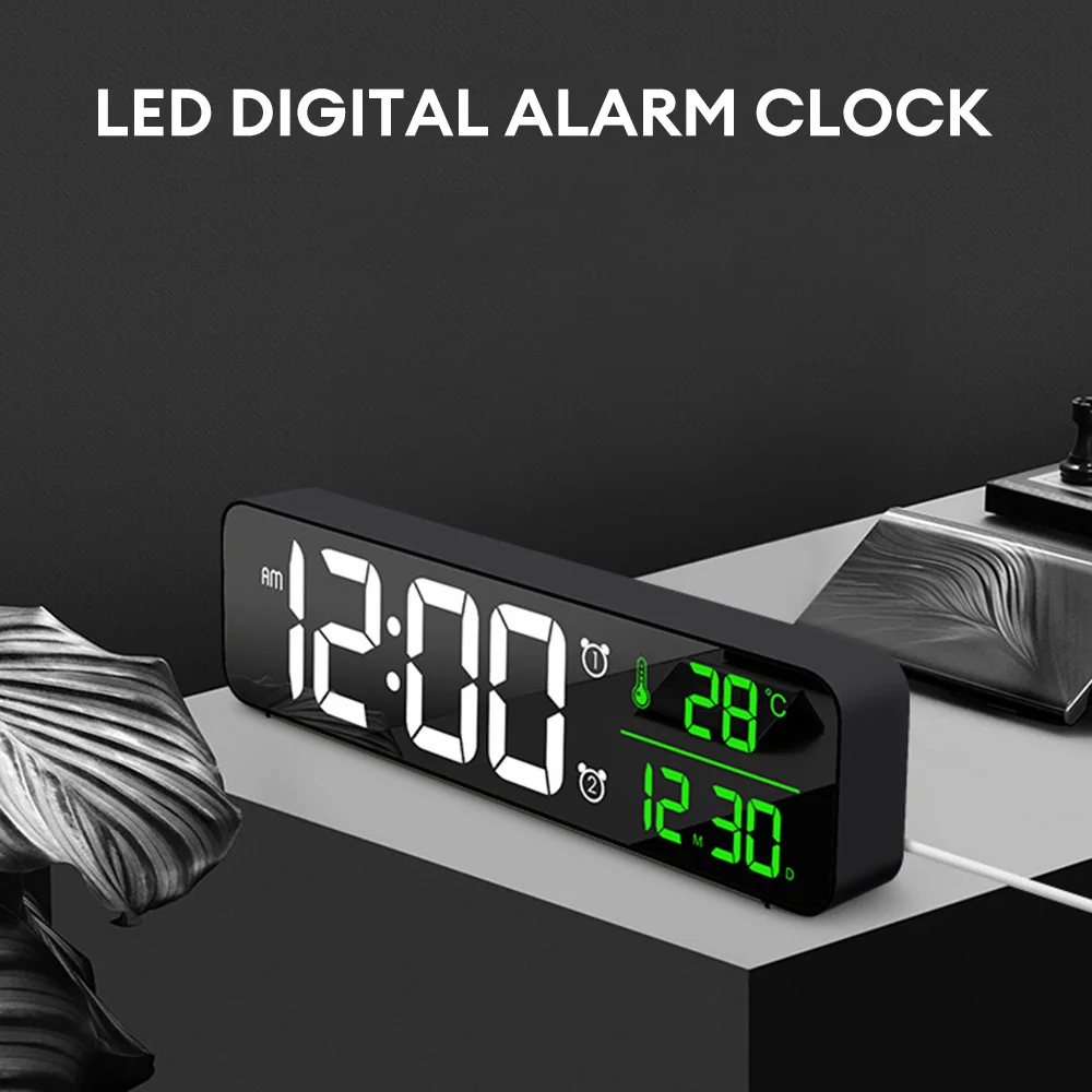 Music LED Digital Alarm Clock Temperature Date Display Snooze USB Desktop Clocks 12/24H Wall Clocks for Living Room Decor
Music LED Digital Alarm Clock Temperature Date Display Snooze USB Desktop Clocks 12/24H Wall Clocks for Living Room Decor