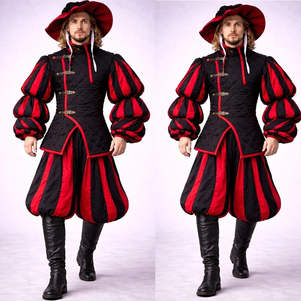 Men's Renaissance Landsknecht Costume Medieval Larp Viking Warrior Knight Costume Tunic Top Pants Nobleman Prince King Outift
Men's Renaissance Landsknecht Costume Medieval Larp Viking Warrior Knight Costume Tunic Top Pants Nobleman Prince King Outift