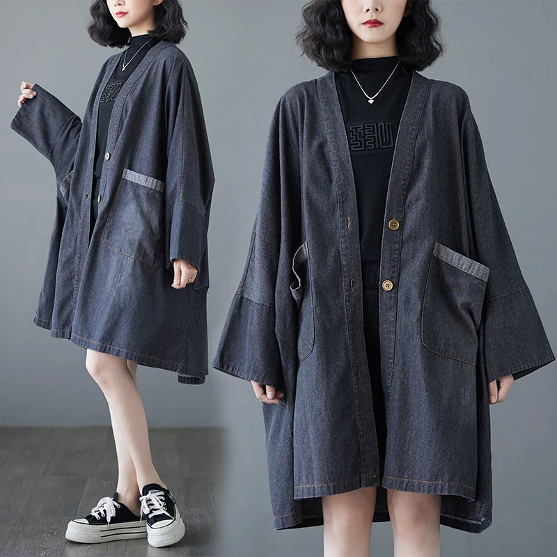 Джинсовый тюнер с талией в стиле ретро, большой размер, женский свободный повседневный длинный свек, открытый кардиган средней длины с большими кетами для весны A...
Джинсовый тюнер с талией в стиле ретро, большой размер, женский свободный повседневный длинный свек, открытый кардиган средней длины с большими кетами для весны A...