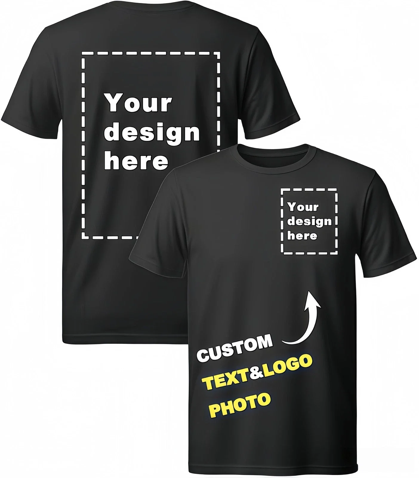 Custom T-Shirts Print Your Photo Logo Front Back Unisex Personalized Tee 100% Cotton Breathable Shirt For Couple Family Birthday
Custom T-Shirts Print Your Photo Logo Front Back Unisex Personalized Tee 100% Cotton Breathable Shirt For Couple Family Birthday