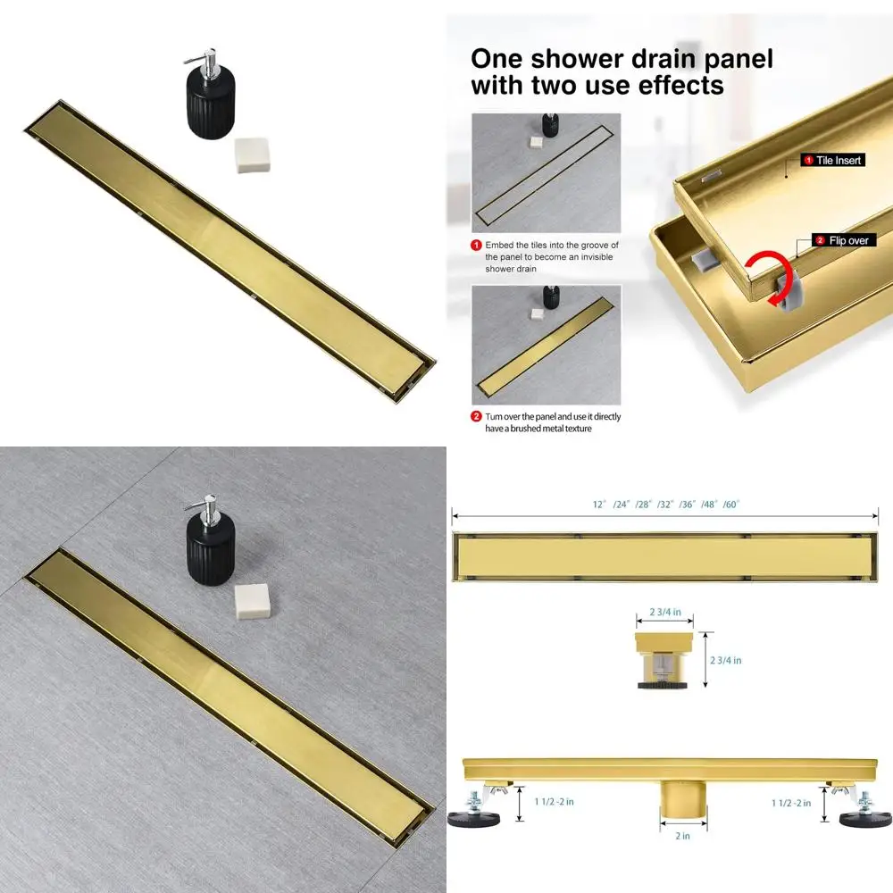 Линейный слив для душа Gold 32, вставка для плитки 2 в 1, нержавеющая сталь AISI 304 с уловителем волос и регулируемыми ножками
Линейный слив для душа Gold 32, вставка для плитки 2 в 1, нержавеющая сталь AISI 304 с уловителем волос и регулируемыми ножками
