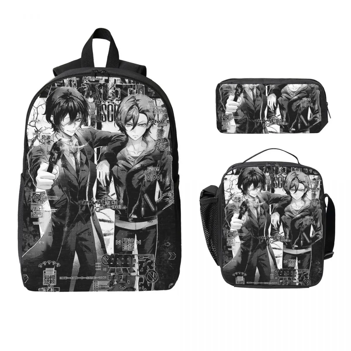 Bungou Stray Dogs Wan Anime Dazai And Chuuya Backpack Student Boys Girls BookBag School Bag 3ps Insulated Lunch Bag Pencil Case
Bungou Stray Dogs Wan Anime Dazai And Chuuya Backpack Student Boys Girls BookBag School Bag 3ps Insulated Lunch Bag Pencil Case