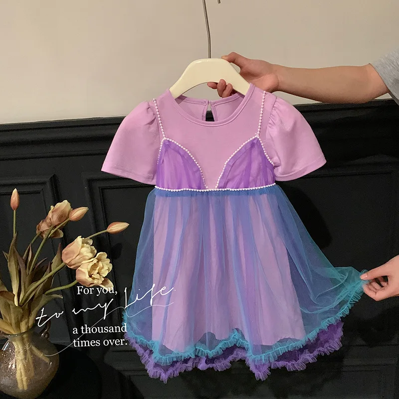 Girls Dress Tulle Summer Children Patchwork Tulle Skirt Western Style Baby Girl Sweet Princess Dress Fashion
Girls Dress Tulle Summer Children Patchwork Tulle Skirt Western Style Baby Girl Sweet Princess Dress Fashion
