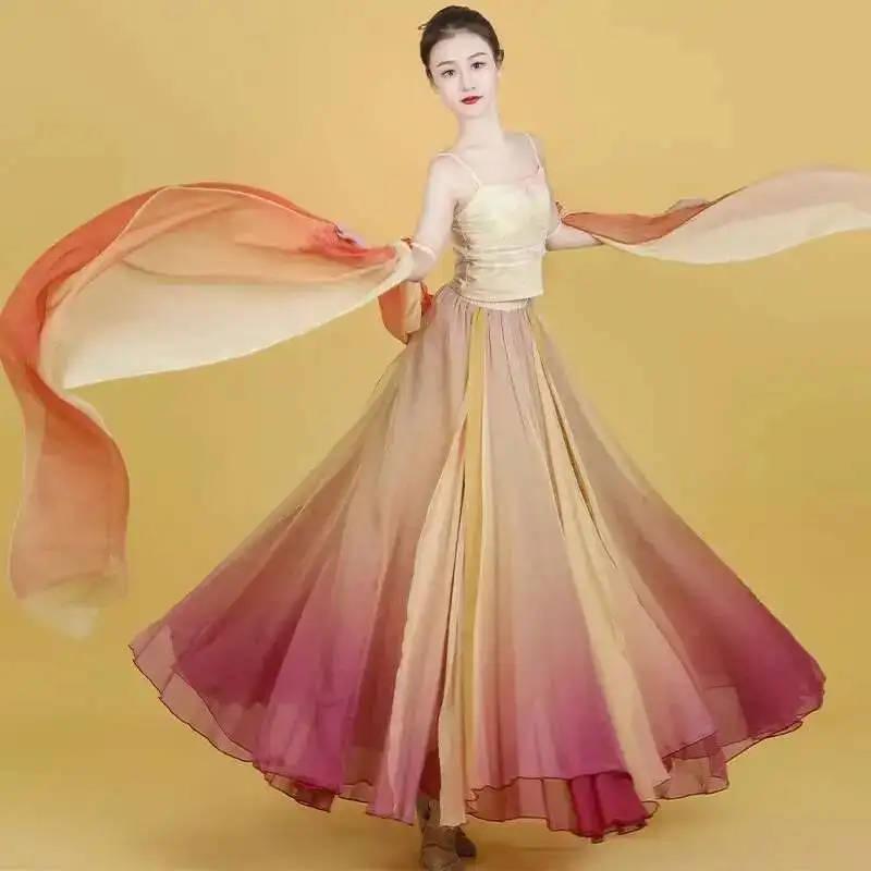 Classical dancer performance costumes women oversized practice dance clothes Chinese style folk dance dress plus size 2xl
Classical dancer performance costumes women oversized practice dance clothes Chinese style folk dance dress plus size 2xl