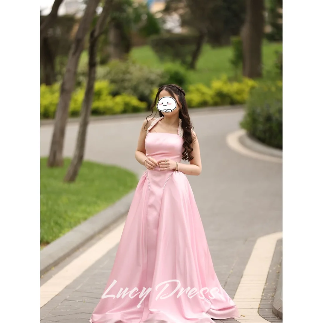 Lucy Satin Halter Pink A-Line Evening Dress 2026 Prom Dress Formal Elegant Beading Customized Women's High Quality Glamourous
Lucy Satin Halter Pink A-Line Evening Dress 2026 Prom Dress Formal Elegant Beading Customized Women's High Quality Glamourous