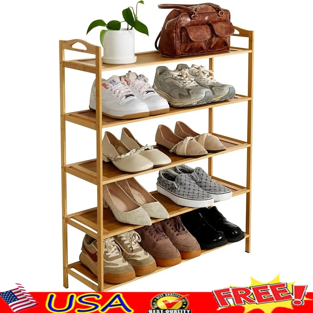 5 Tier Bamboo Shoe Rack Organizer Stackable Storage Space Saving Entryway Closet Free Standing Durable Wood Case Shoes Holder
5 Tier Bamboo Shoe Rack Organizer Stackable Storage Space Saving Entryway Closet Free Standing Durable Wood Case Shoes Holder
