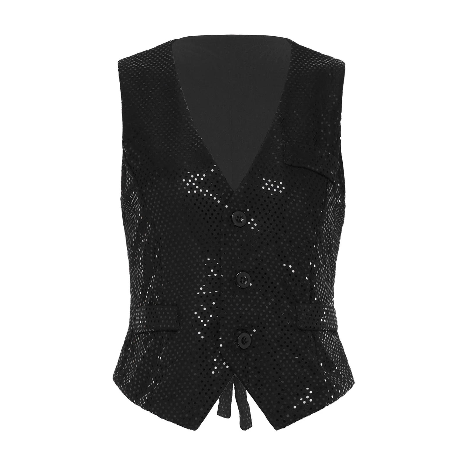 Women Shiny Sequin Dance Vest Waistcoat V Neck Pointed Hem Button-down Blazer Tank Tops for Jazz Dance Tango Latin School Choir
Women Shiny Sequin Dance Vest Waistcoat V Neck Pointed Hem Button-down Blazer Tank Tops for Jazz Dance Tango Latin School Choir