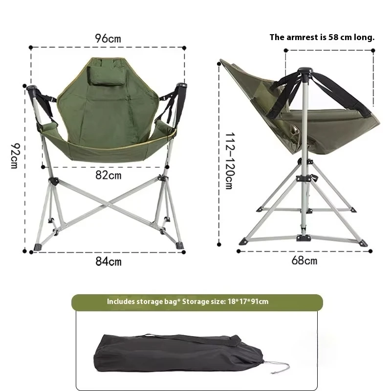 Portable Outdoor Folding Rocking Chair for Camping Beach Picnics Fishing Durable Moon Chair
Portable Outdoor Folding Rocking Chair for Camping Beach Picnics Fishing Durable Moon Chair