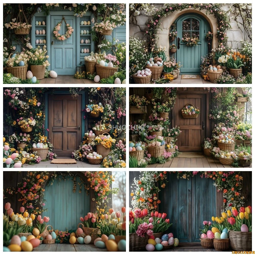 Easter Day Photography Backdrop Spring Floral Shop Eggs Wood Door Kid Birthday Portrait Indoor Decor Photo Background Photobooth
Easter Day Photography Backdrop Spring Floral Shop Eggs Wood Door Kid Birthday Portrait Indoor Decor Photo Background Photobooth