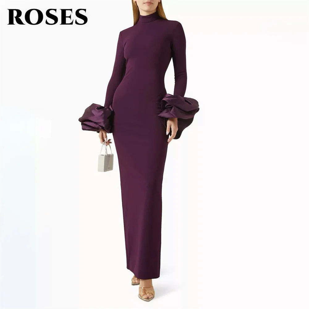ROSES Deep Purple Long Sleeve Party Dresses High Neck Evening Dresses Floor Length فساتين السهرة Slim Fit Customized
ROSES Deep Purple Long Sleeve Party Dresses High Neck Evening Dresses Floor Length فساتين السهرة Slim Fit Customized