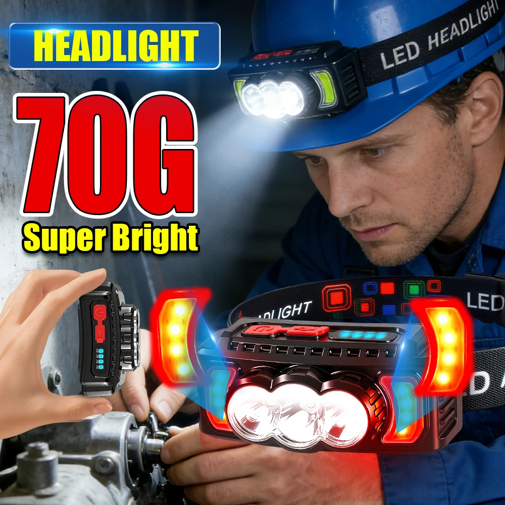COB LED Headlamp Work Light Head Lamp 18650 Battery USB Rechargeable Head Flashlight Outdoor Camping Fishing Portable Headlight
COB LED Headlamp Work Light Head Lamp 18650 Battery USB Rechargeable Head Flashlight Outdoor Camping Fishing Portable Headlight