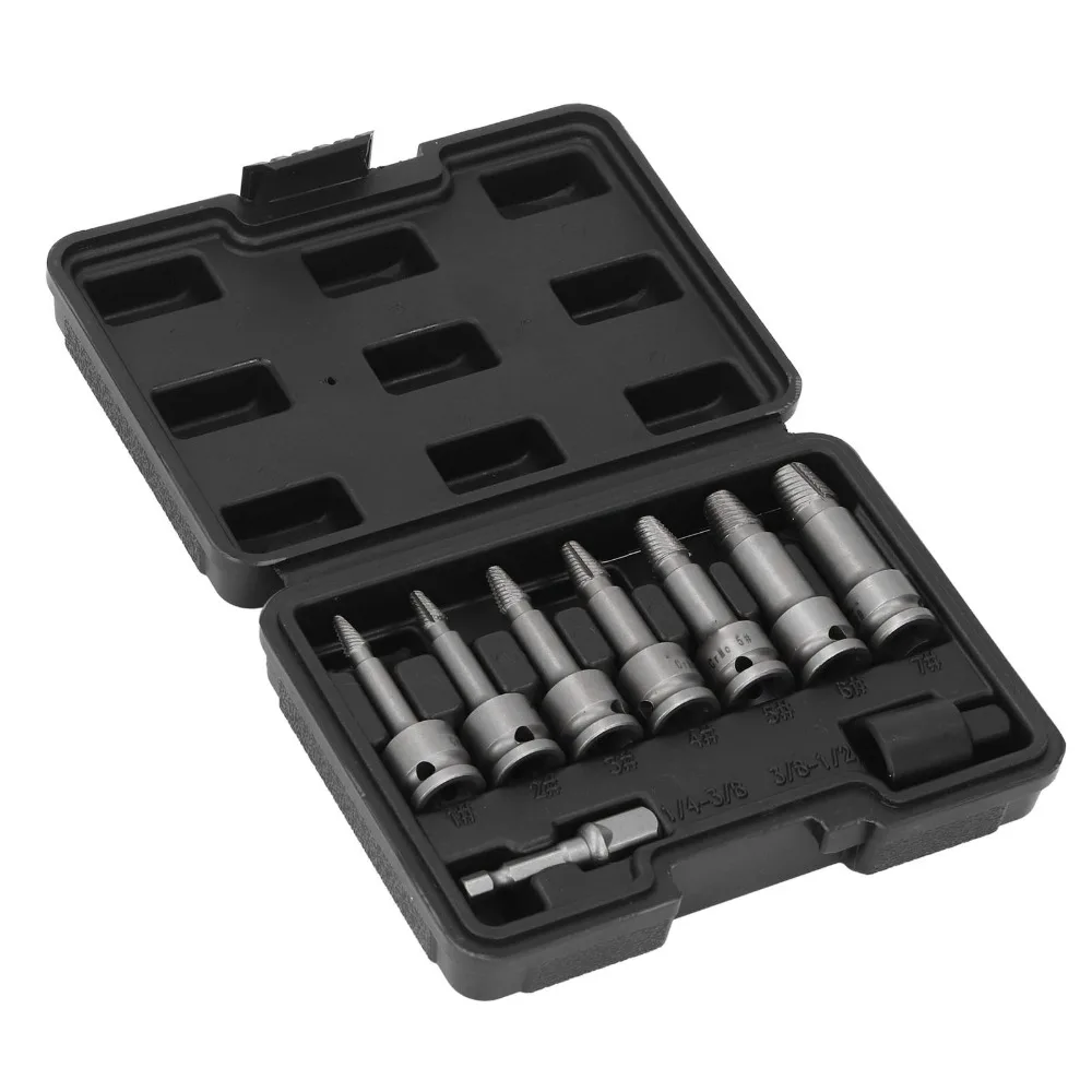 9pcs Hex Design Screw Extractor Set High Hardness Hand Drill Bits Bolt Extractor Kit Stripped Screw Remover
9pcs Hex Design Screw Extractor Set High Hardness Hand Drill Bits Bolt Extractor Kit Stripped Screw Remover
