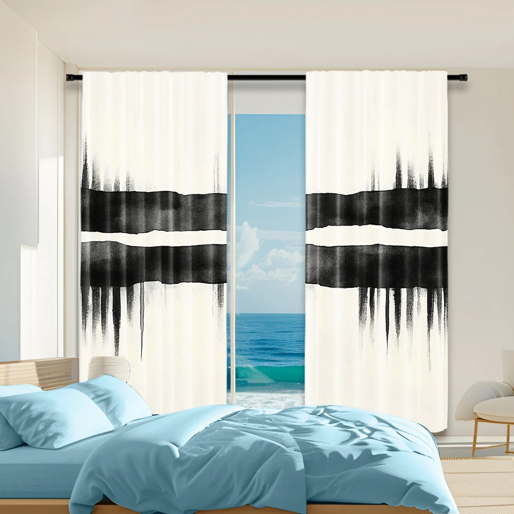 2 pcs, versatile polyester transparent curtains for home decoration Black Modern Stripe for use in bedrooms and living rooms
2 pcs, versatile polyester transparent curtains for home decoration Black Modern Stripe for use in bedrooms and living rooms