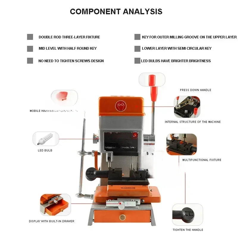 Электрический станок для дублирования ключей 110В/220В, вертикальный фрезер для нарезки ключей, профессиональный инструмент для слесарей по автомобильным ключам
Электрический станок для дублирования ключей 110В/220В, вертикальный фрезер для нарезки ключей, профессиональный инструмент для слесарей по автомобильным ключам