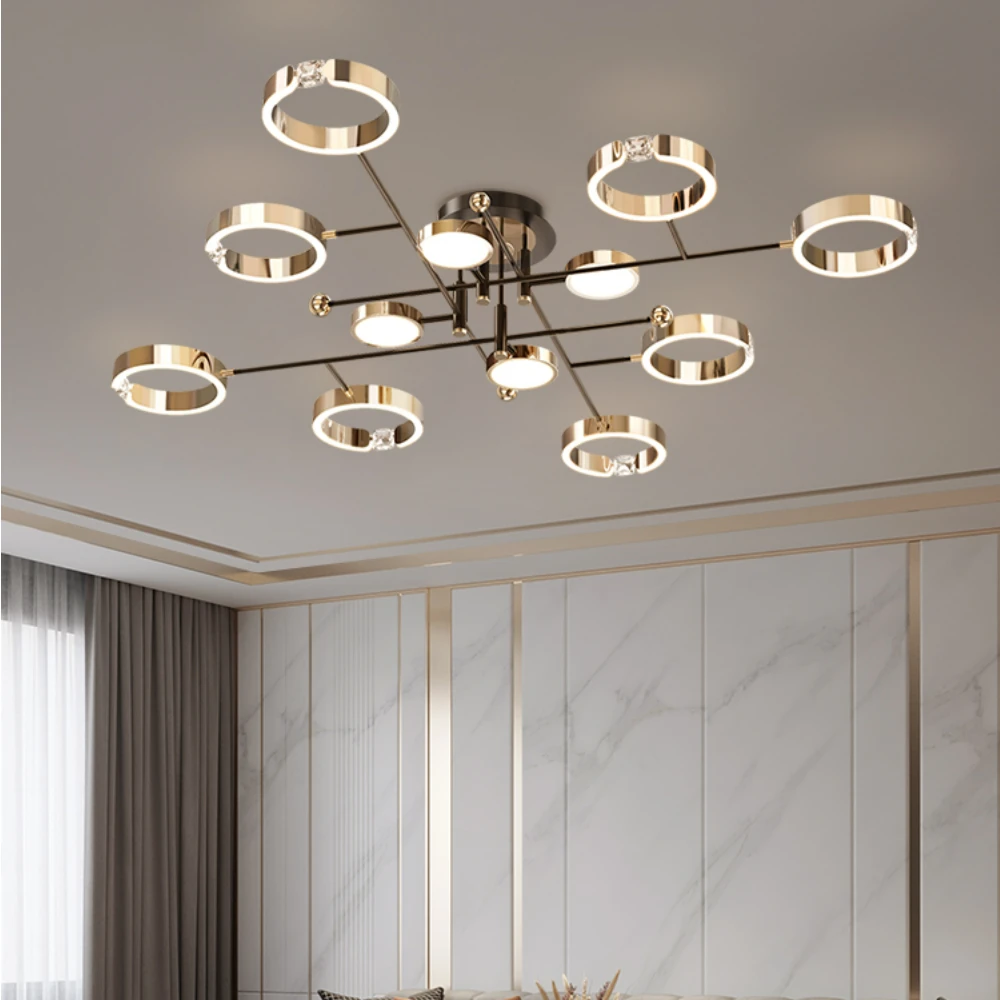 Modern Luxury Chandelier Lighting for Living Room Bedroom Plated Gold Aluminum Remote Control Pendant Lights Crystals Decoration
Modern Luxury Chandelier Lighting for Living Room Bedroom Plated Gold Aluminum Remote Control Pendant Lights Crystals Decoration