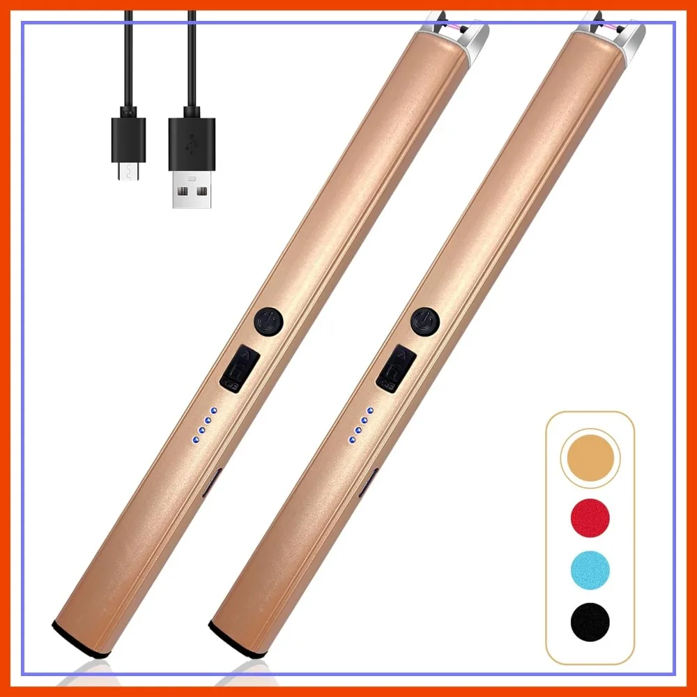 2 PCS Windproof Flameless Electric Lighter, USB Rechargeable Plasma Lighter with LED Display & Safety Switch for Camping BBQ
2 PCS Windproof Flameless Electric Lighter, USB Rechargeable Plasma Lighter with LED Display & Safety Switch for Camping BBQ