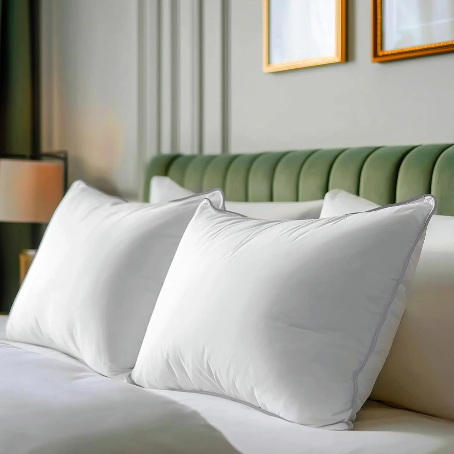 Goose Down Feather Pillows Set of 2, Firm Cooling Hotel Quality Pillows for Sleeping
Goose Down Feather Pillows Set of 2, Firm Cooling Hotel Quality Pillows for Sleeping