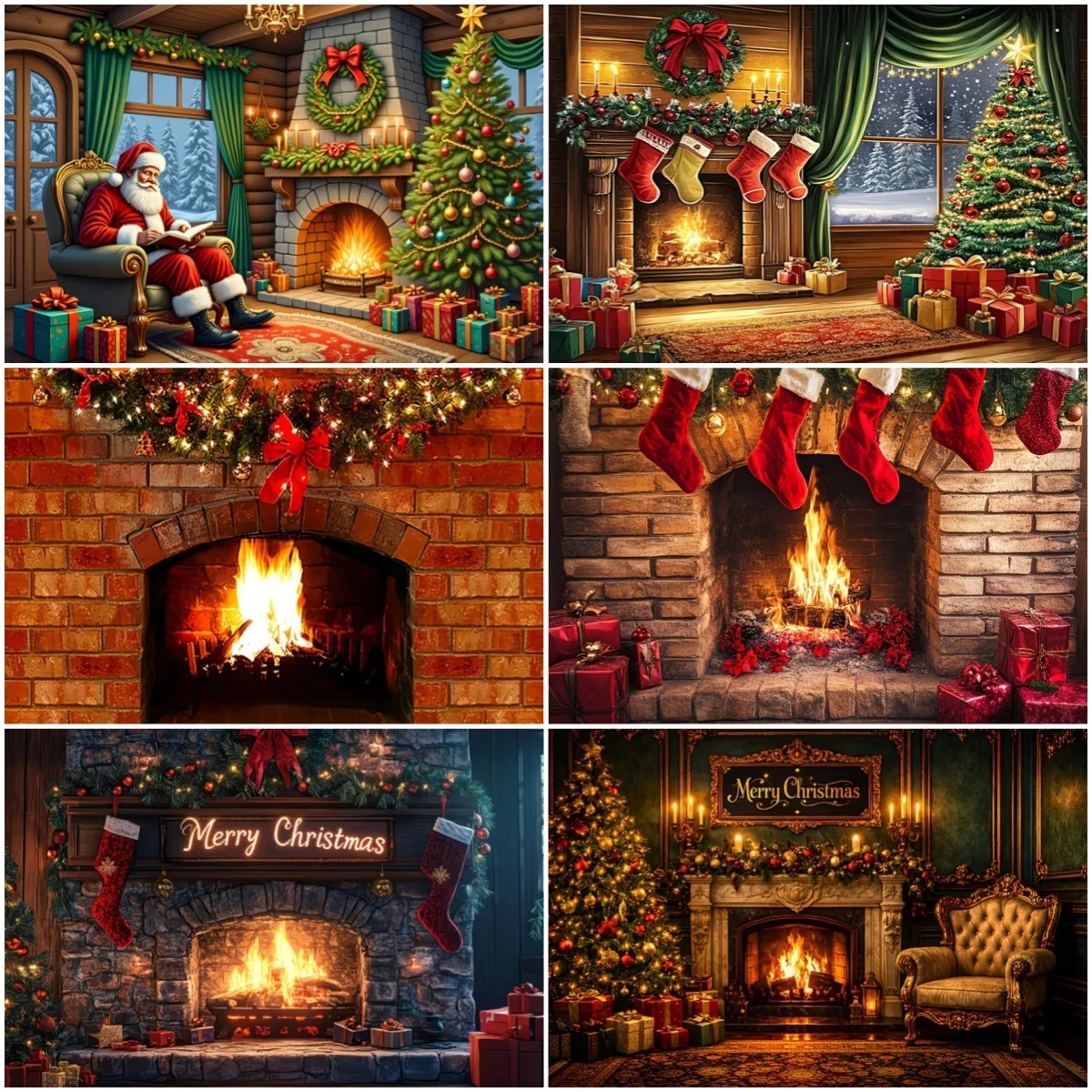 Christmas Tree Fireplace Scene Backdrop Festival Party Supplies Family Eve Photography Background Photo Studio Decoration Props
Christmas Tree Fireplace Scene Backdrop Festival Party Supplies Family Eve Photography Background Photo Studio Decoration Props