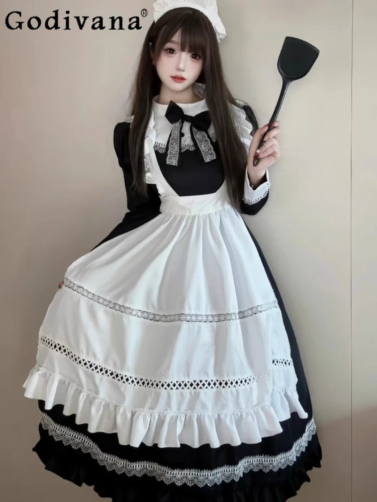 Large Size British Long Sleeve Cos Maid Comic Show Lolita Dress Sweet Peter Pan Collar High Waist Age-reducing Princess Dresses
Large Size British Long Sleeve Cos Maid Comic Show Lolita Dress Sweet Peter Pan Collar High Waist Age-reducing Princess Dresses
