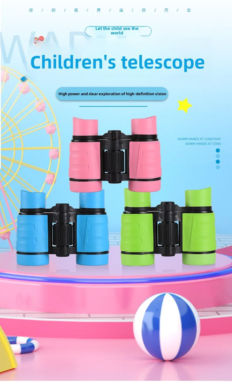 4x30 Children's Color Toy Non-slip Binoculars Outdoor Travel Entertainment Camping Hiking High Definition Binoculars
4x30 Children's Color Toy Non-slip Binoculars Outdoor Travel Entertainment Camping Hiking High Definition Binoculars
